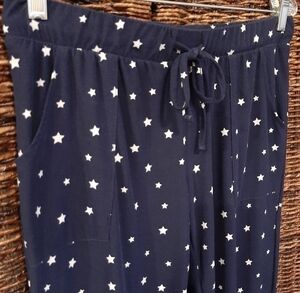 Lucky Brand Women's Small Blue Star Print Lounge Pants Pajama Navy Loungewear